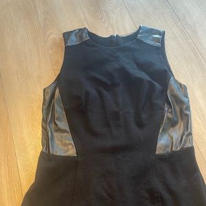 Jacobs size S, black dress with leather accents